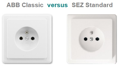 Zásuvky ABB Classic versus SEZ Standard